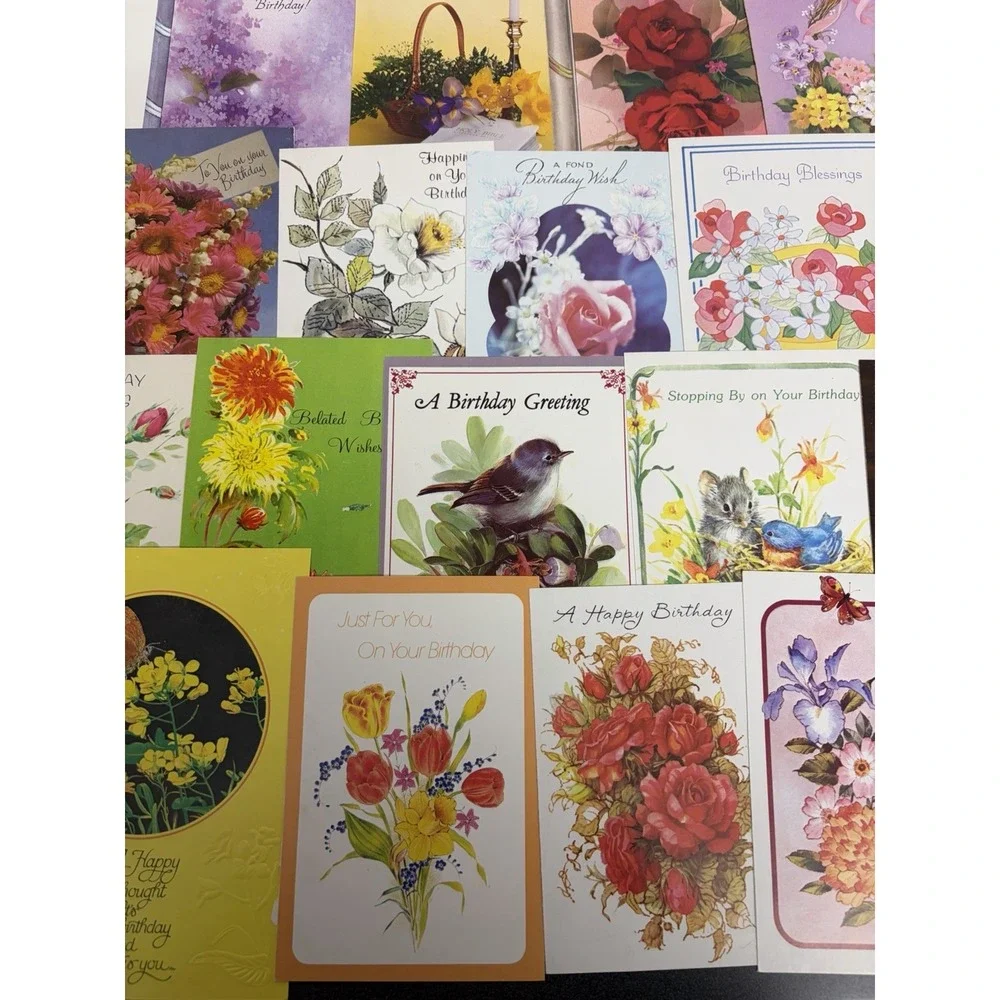 Vintage Birthday Cards Some Fronts ONLY Scrapbooking Crafts Decoupage Lot of 50+